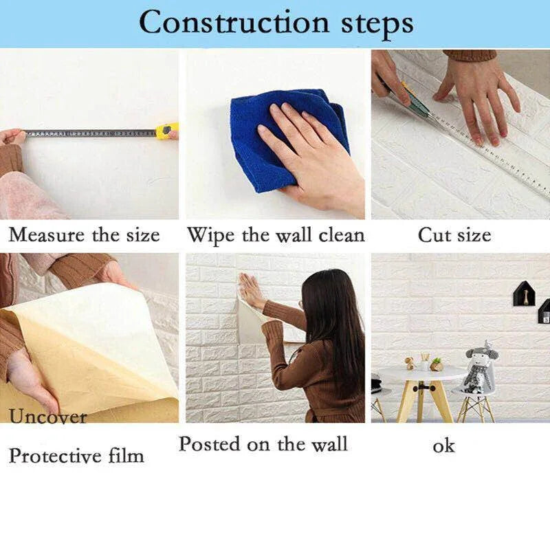 3D Foam Brick Wall Stickers My Store